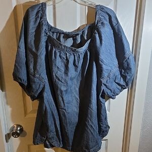 Lane Bryant Denim Blue Blouse